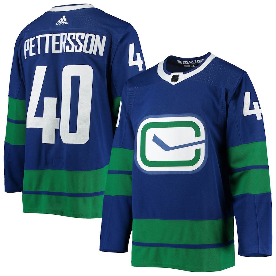 Men Vancouver Canucks #40 Elias Pettersson adidas Blue Authentic Alternate Player NHL Jersey->vancouver canucks->NHL Jersey